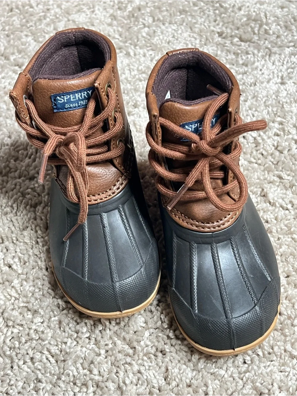 7 Kids Brown and Black Duck Boots - Comfort & Weather Protection